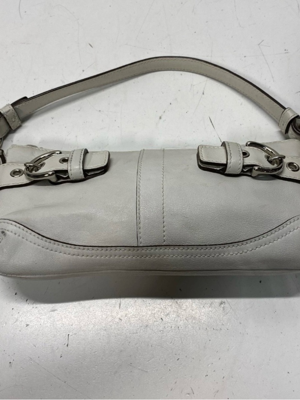Coach White SoHo Demi Buckle Shoulder Y2K Era Bag